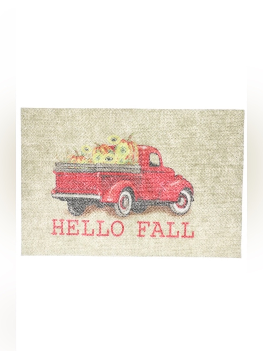 Farmhouse Harvest "Hello Fall" Vintage Truck Decorative Accent Floor Mat NWT